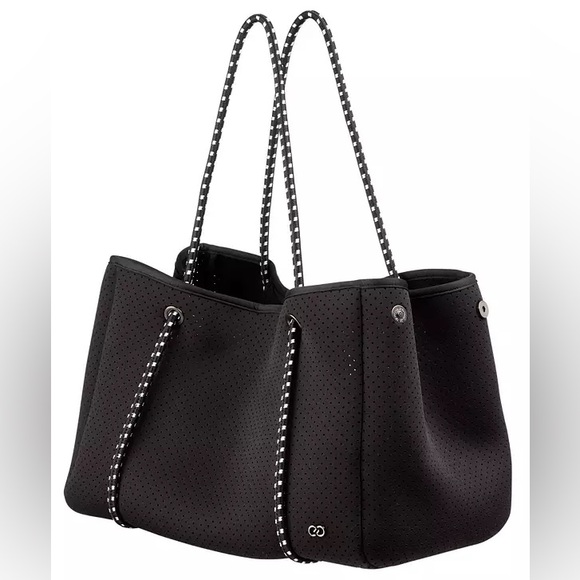 CALIA Golf Neoprene‎ Tote Black Expandable Snap Bag Removable Bottom Handles $64 - Picture 2 of 13